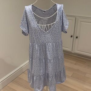 Peloton Light Blue Floral Kids Dress